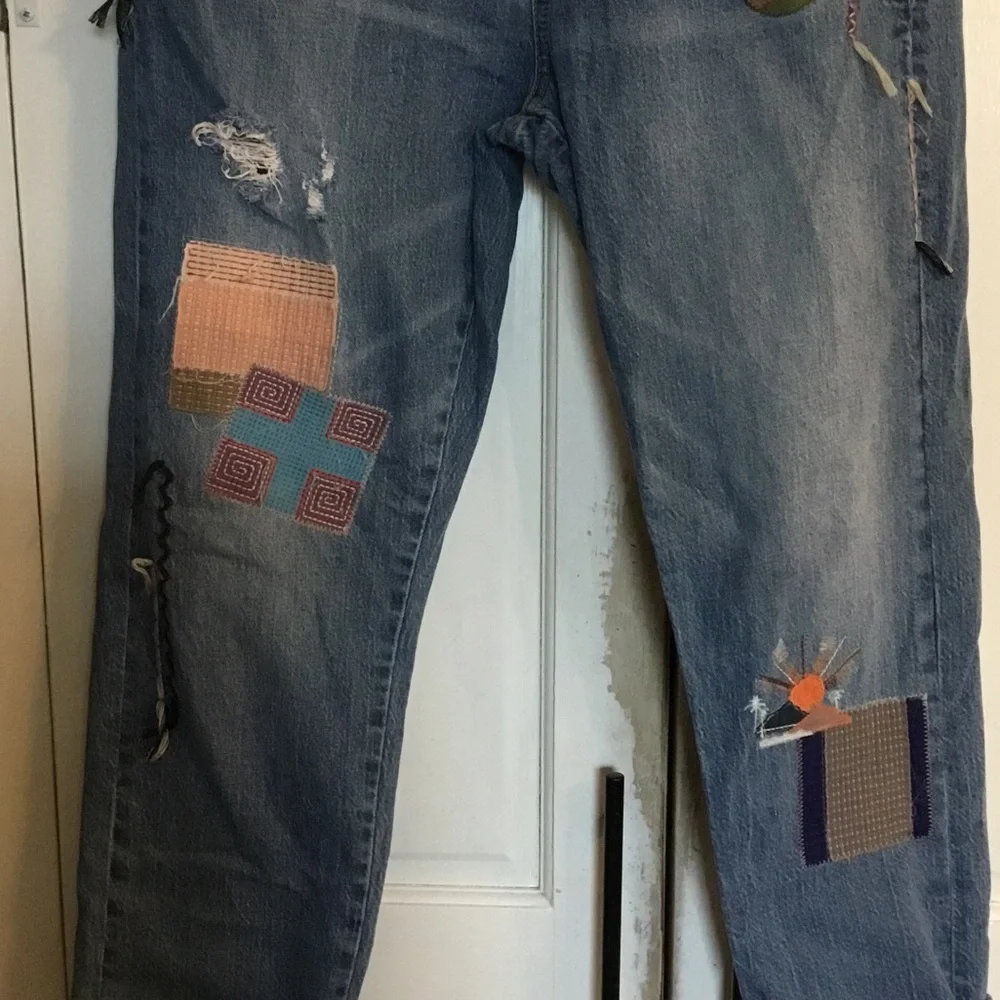 Anthropologie Blue Patchwork Jeans - Picture 3 of 7